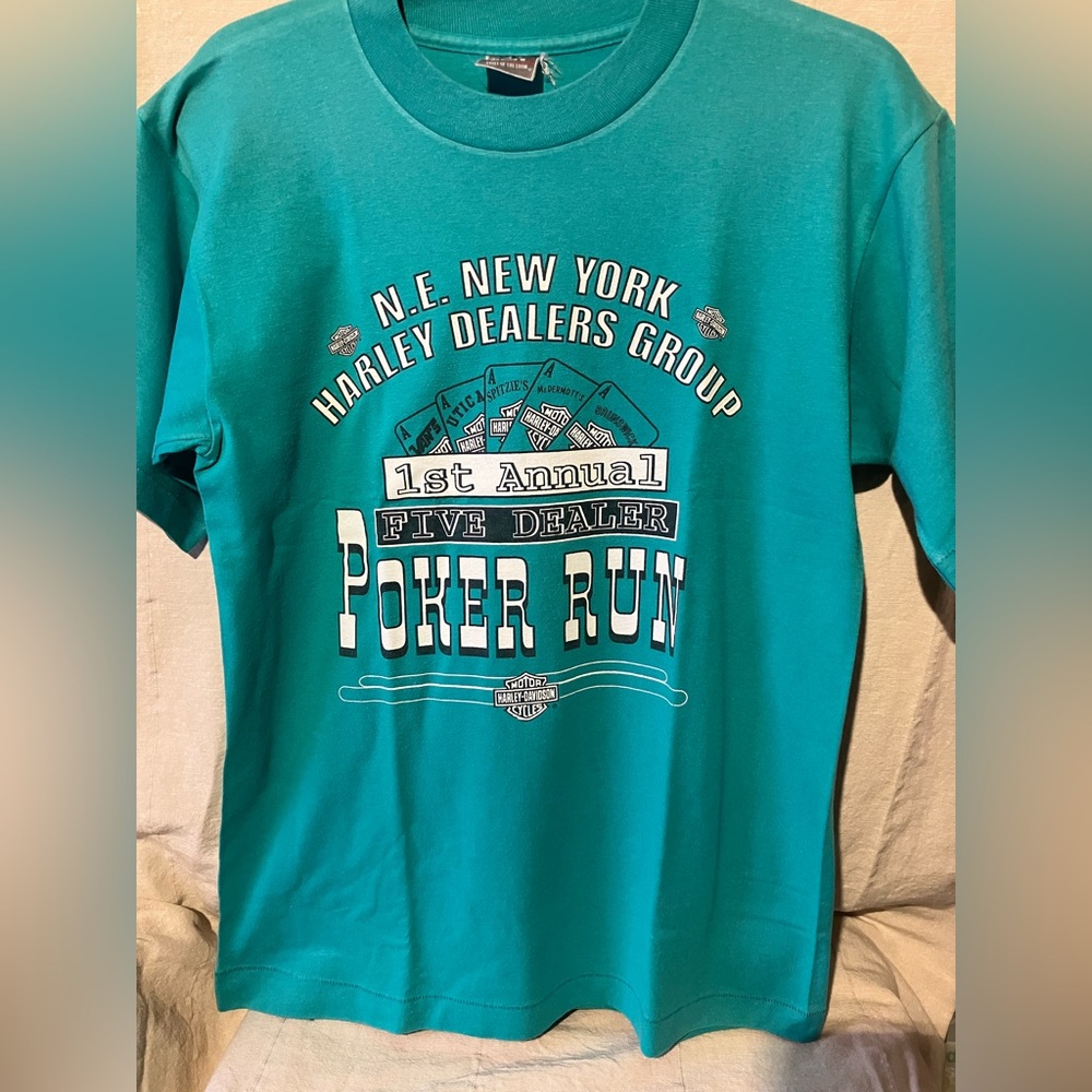NY Harley Davidson Dealers Group 1st Annual Poker Run Shirt Vans Spitzies